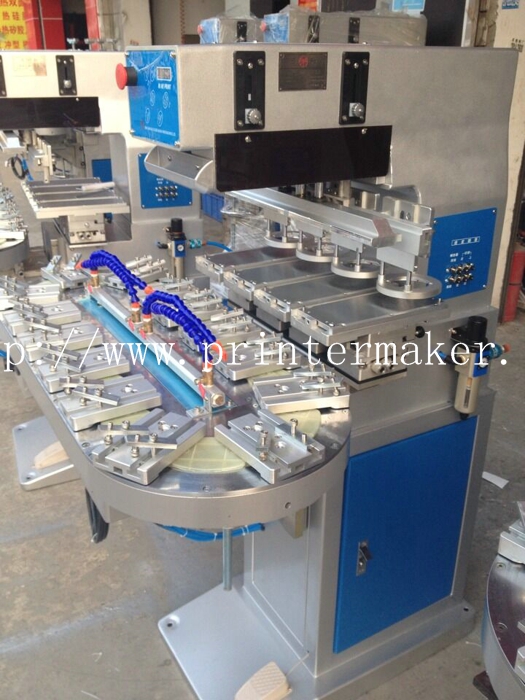 Economy 4 Color Ink Cup Pad Printing Machine with Carouse